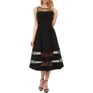 Aidan Mattox Black Illusion Dress